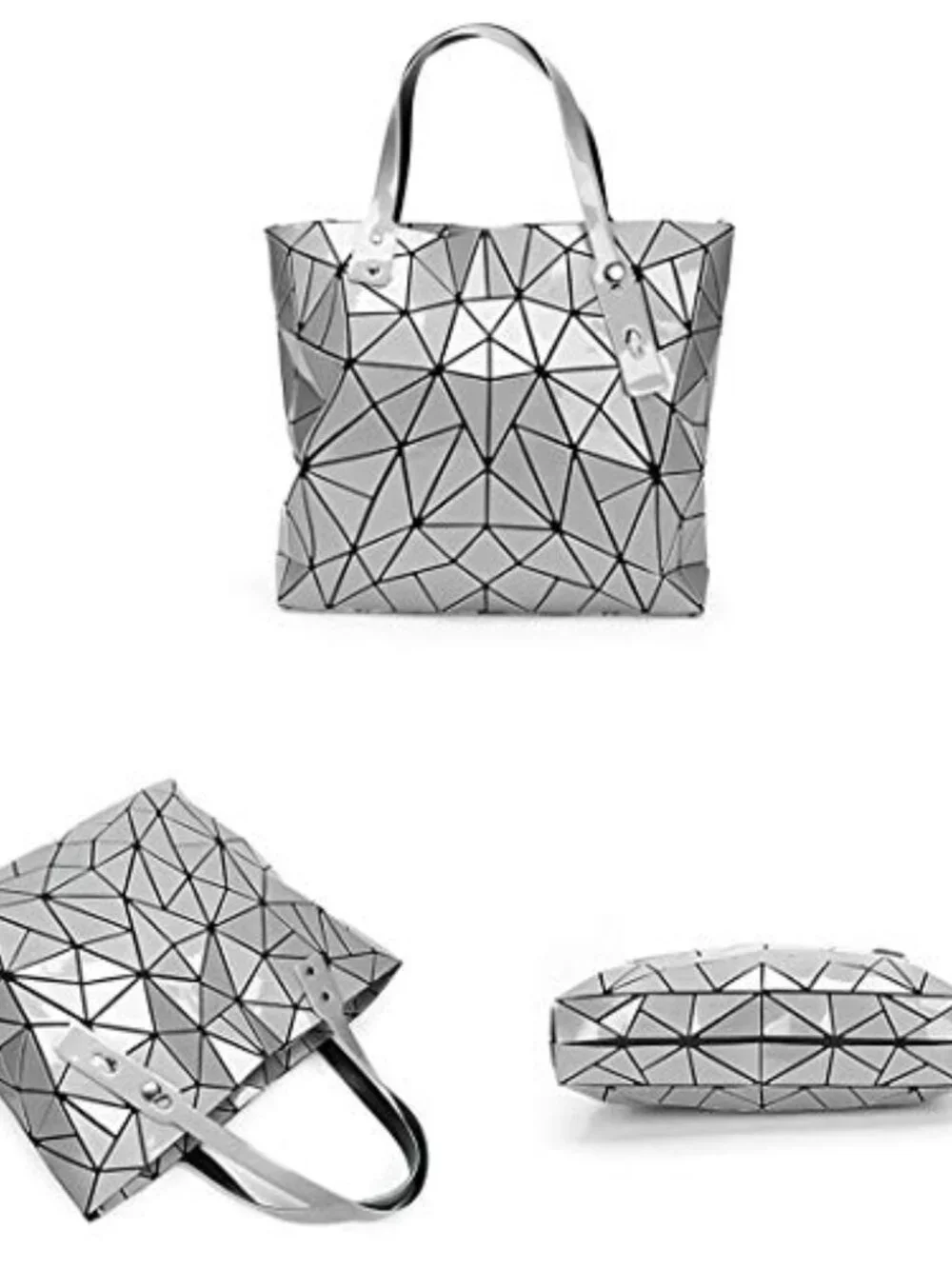 PU Leather Holographic Envelope Clutch Shoulder Bag Tote